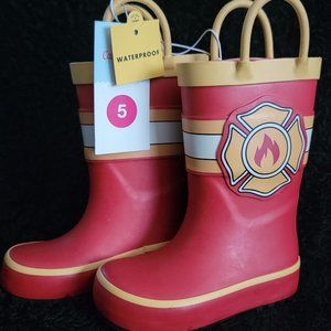 Target Sz 5 Cat & Jack Red Fireman Rain Boots